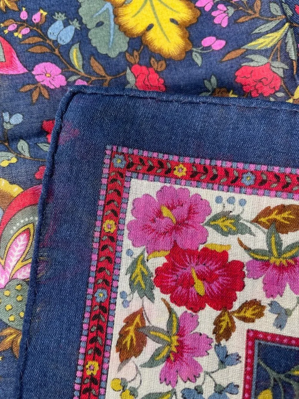 Vintage Yves Saint Laurent Floral Cotton Scarf